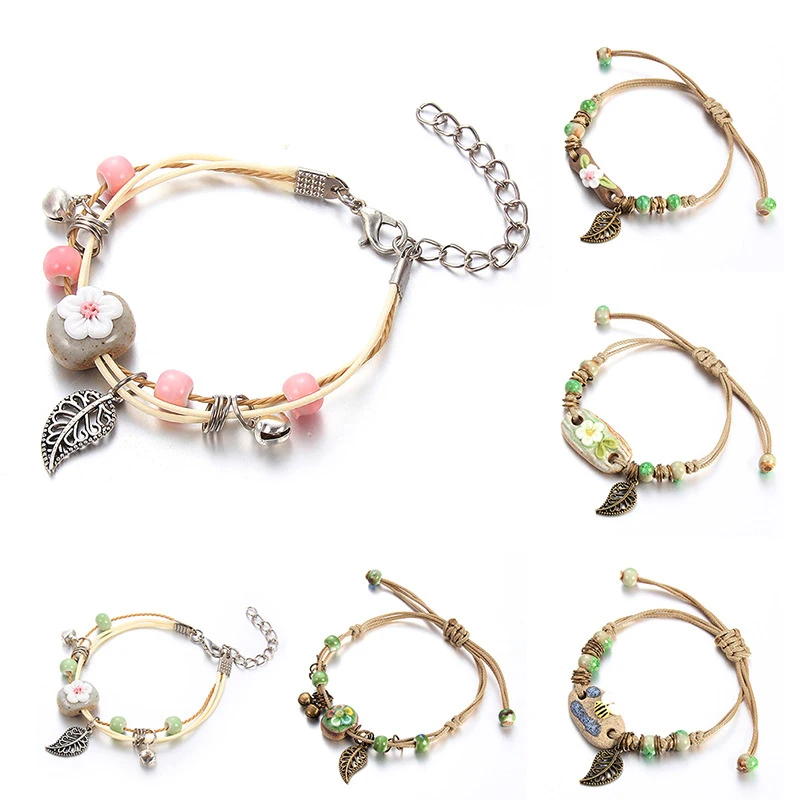 

Sells Simple Fashion Handwoven Ceramic Small Jewelry Bracelet for Women's Bracelets Handmade Ceramic Chinese Style Gift