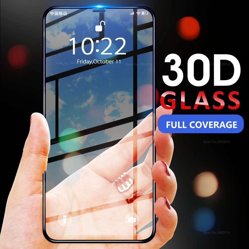 30D полное покрытие закаленное стекло для iPhone 11 Pro Max Защитная пленка экрана X XR XS