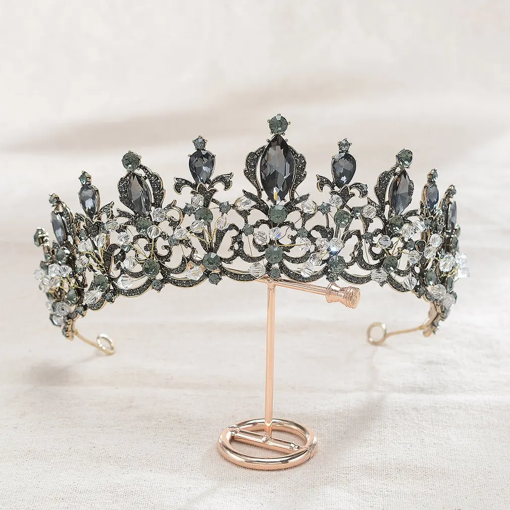 Черная Корона винтажная барокко Хрустальная корона головная повязка аксессуары