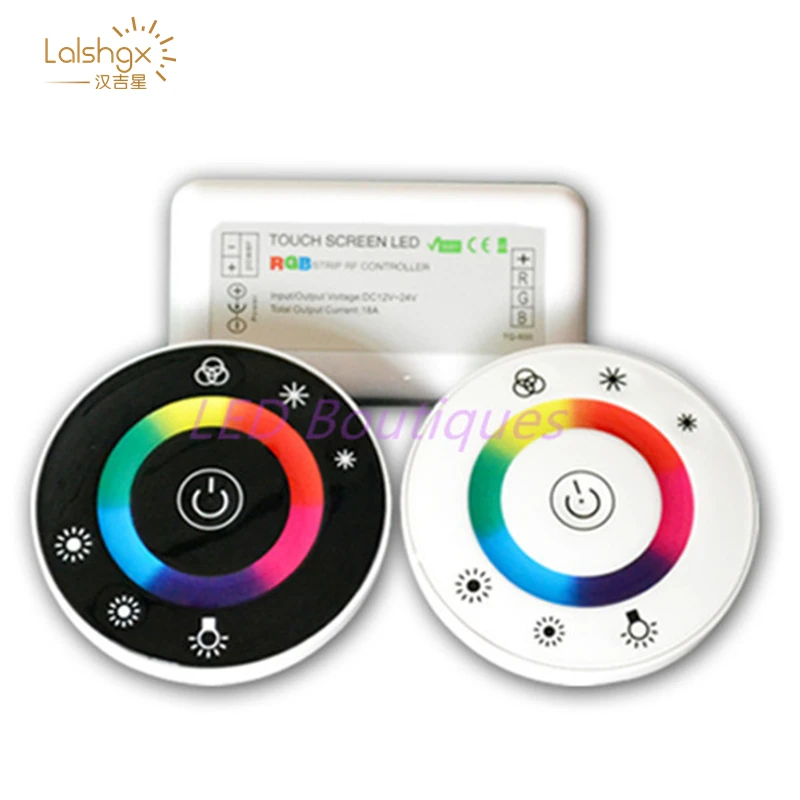 DC12V-24V светодиодный сенсорный круглый Экран RGB контроллер 18A 7 ключей RF пульт дистанционного управления 3CH светодиодный контроллер для 5050 3528 2835 RGB светодиодный светодиодные полосы света