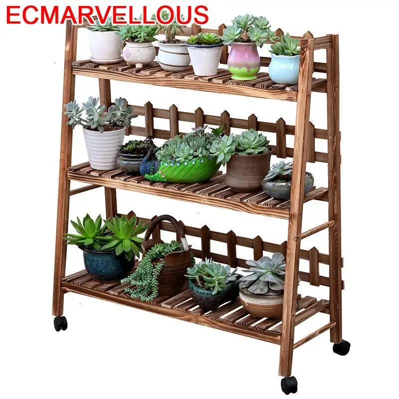 Стеллаж для цветов деревянная уличная подставка украшения растений|Полки