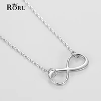 roru s925 sterling silver personalized geometric pendant necklace infinity for women men chain custom couple fine jewelry gift