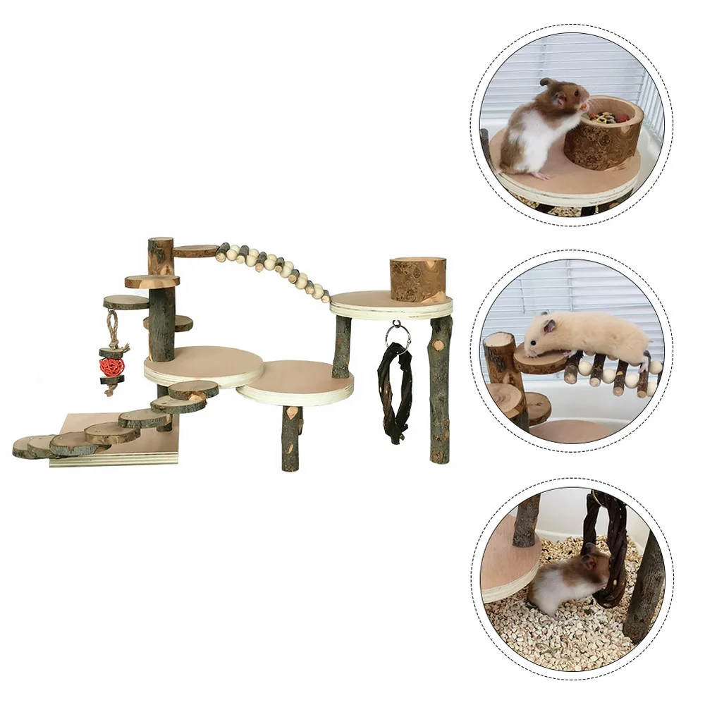 

Wooden Climbing Ladder Hamster Playing Parrot Hamster Climbing