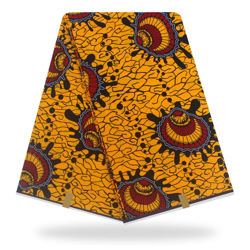 

2020 Ankara African Polyester Tissus Wax Prints Fabric Binta Real Wax High Quality 6 Yards/lot African Fabric For Party Dress