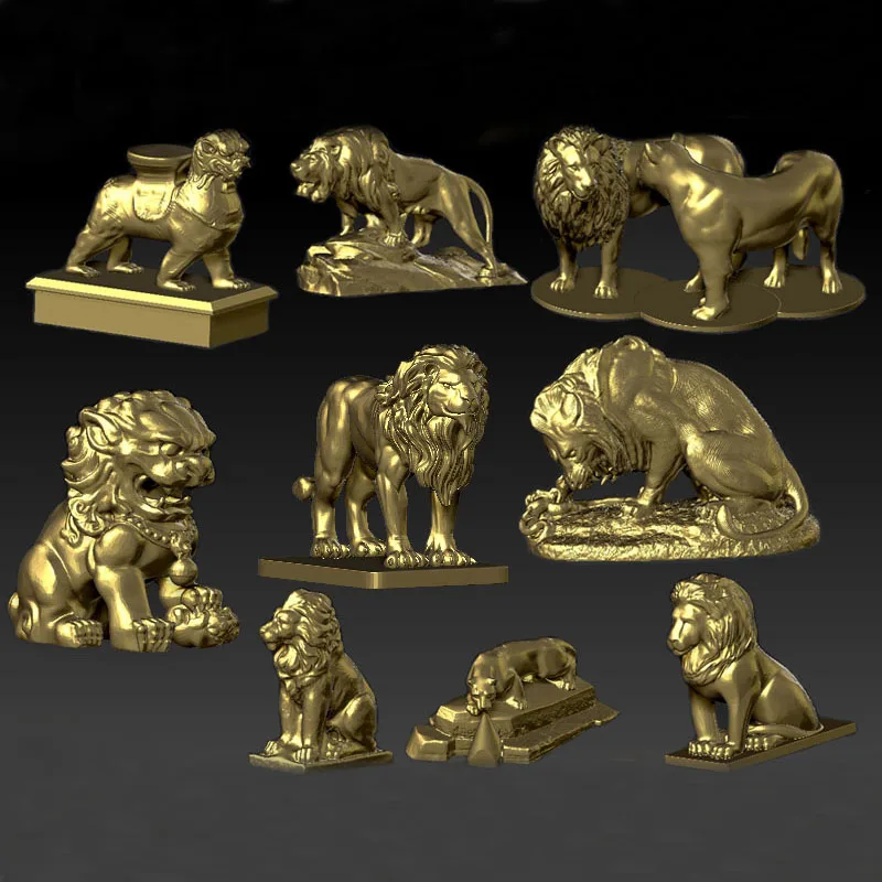 9 шт. различные Львы 3D резные фигуры скульптура 3d модель для станка с ЧПУ в формате