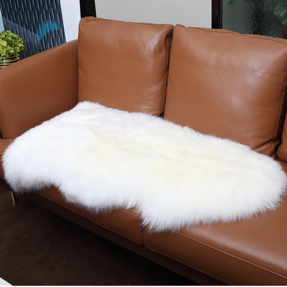 Белый Австралийский коврик из овчины Натуральная кожа с натуральным мехом