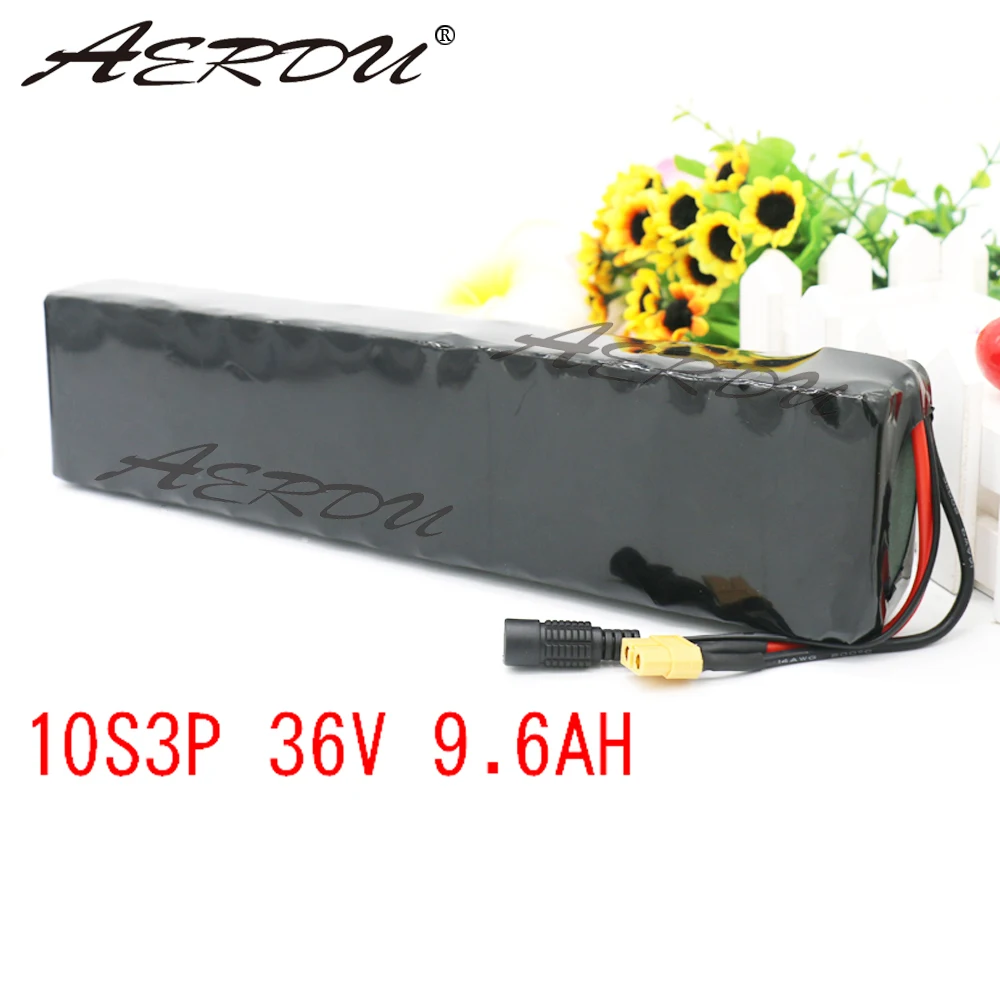 AERDU 36V 9.6Ah 600watt 10Ah lithium battery pack built in 20A BMS For mijia m365 pro scooter ebike bicycle inside 18650 3200mah