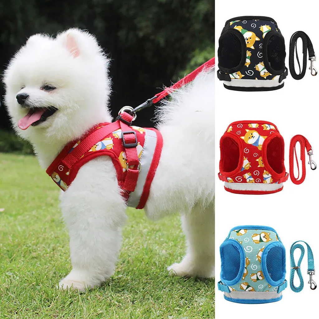 Поводок для питомца собаки кошки с поводком Регулируемый жилет товары прогулок