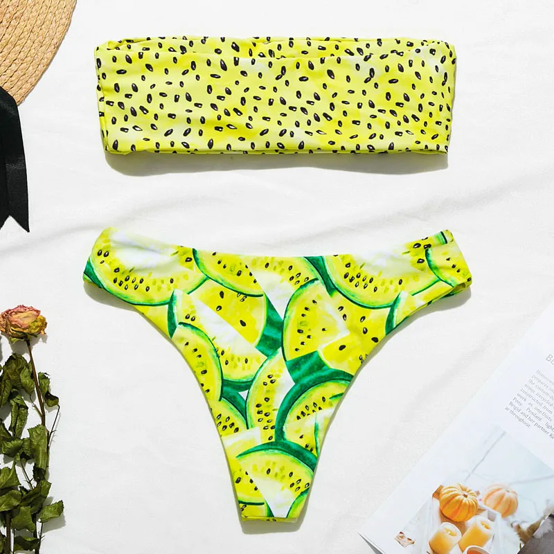 In-X Watermelon swimsuit female Sexy knot bikinis mujer Push up swimwear women bathers Summer beach wear bathing suit new