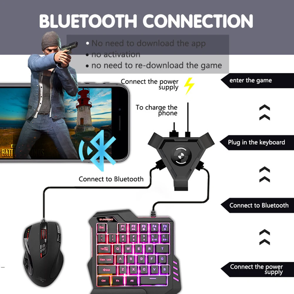 PUBG мобильный Геймпад контроллер Bluetooth 4 1 игровая клавиатура мышь конвертер для