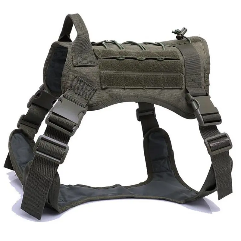 

Tactical Dog Harness Vest Military Dog Clothes Working Training Molle Vest Metal Buckles Loop for Dogs Harness Pulling Handle