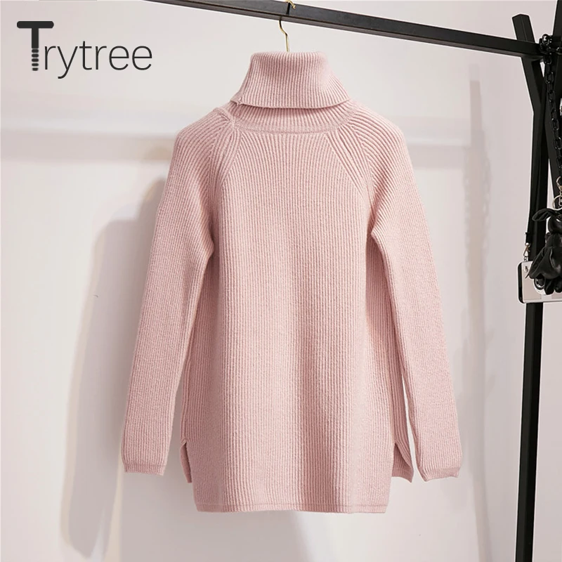 Комплект из двух предметов Trytree повседневный вязаный Однотонный свитер с