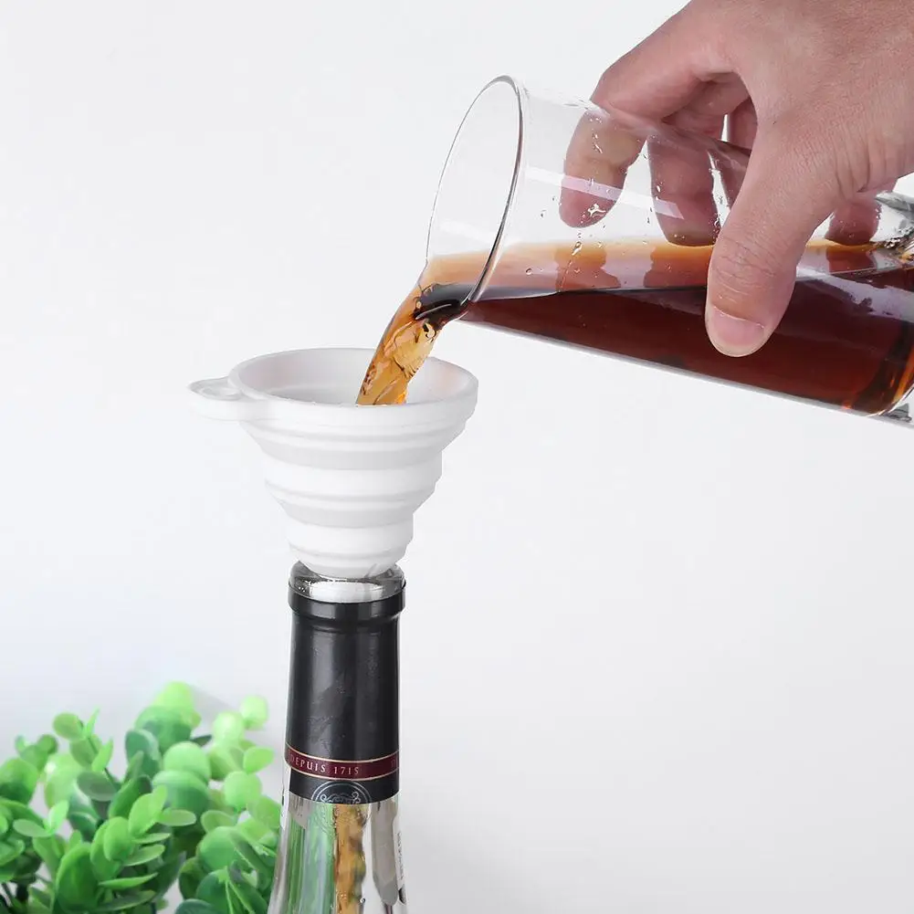 Переносной мини Силиконовый складной воронковый бункер для жидкого масла