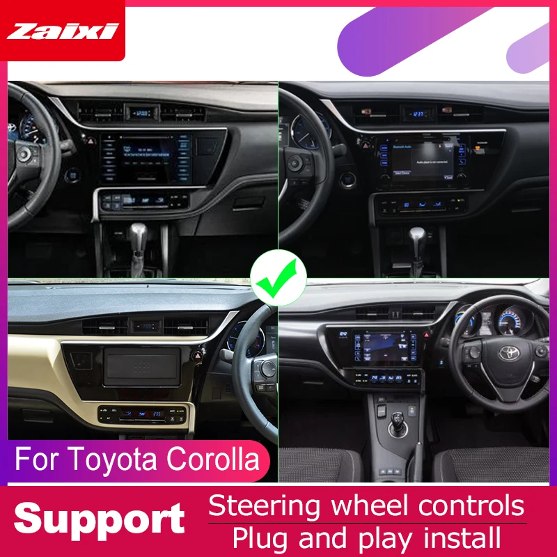 ZaiXi android автомобильный dvd gps мультимедийный плеер для Toyota Corolla 2016 ~ 2019 Навигатор
