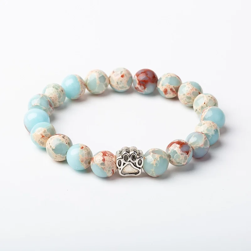 Meajoe браслет из бисера с натуральным камнем Love Bear Paw винтажная Очаровательная