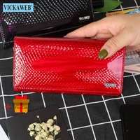 vickaweb gradient patent leather women wallet fashion fish scale pattern female purse long ladies wallets hasp purses money bag
