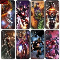cool superhero iron man phone case for xiaomi mi 11 lite pro ultra 10s 9 8 mix 4 fold 10t 5g black cover silicone back prett