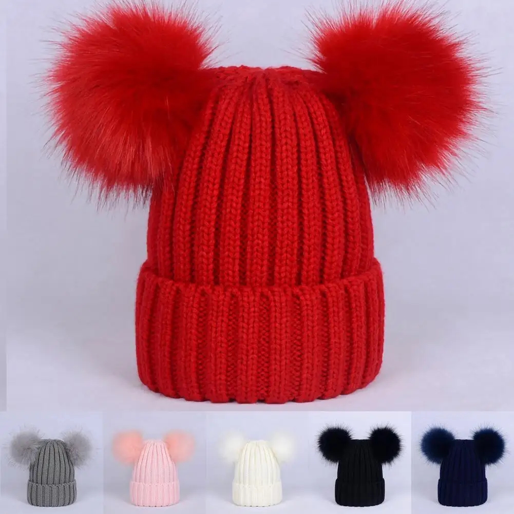 

Lady Casual Pure Color Knitting Hat Headwear Child Hat Solid Color for Dating