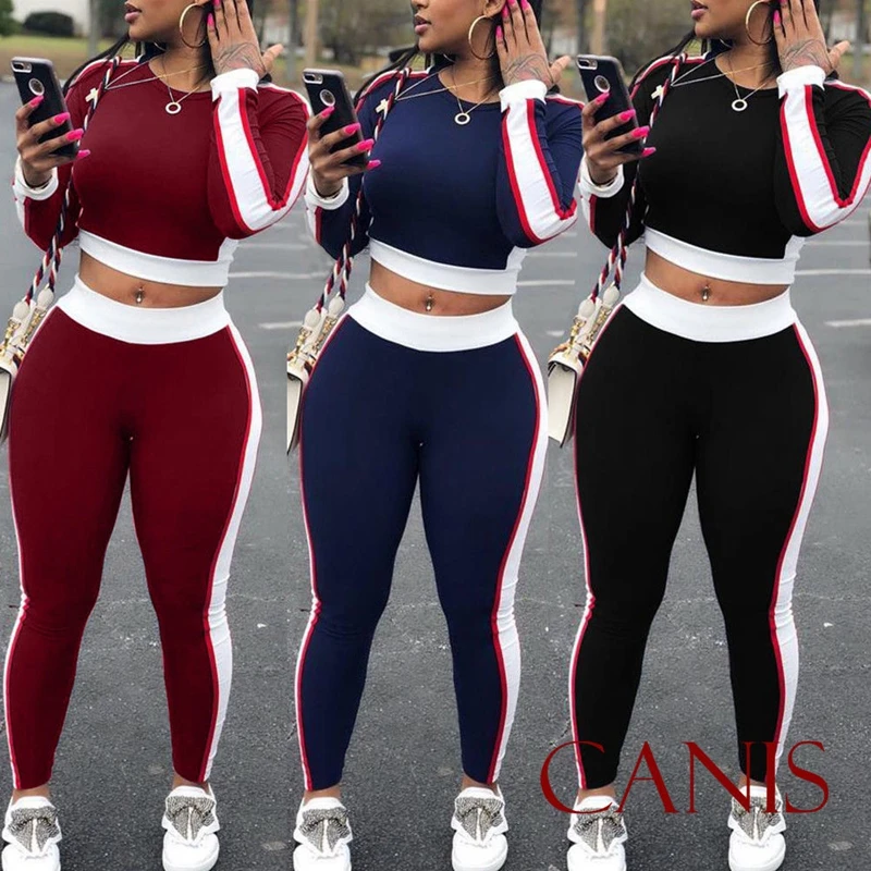 

2Pcs Women Tracksuit Hoodies Sweatshirt Pants Sets Wear Casual Suits Women