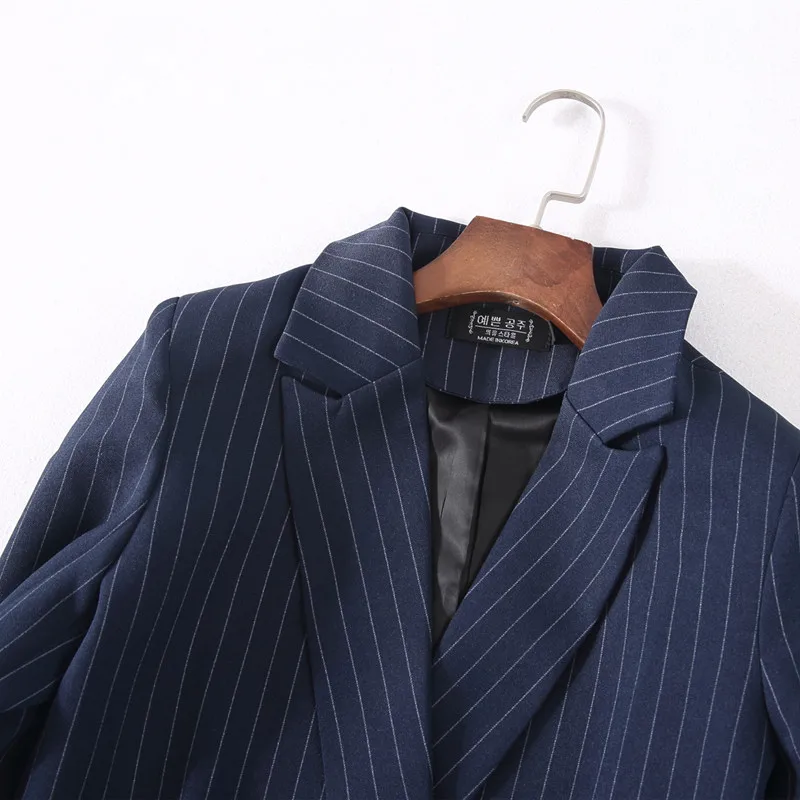 Осенние брюки для девочек костюмы комплект женский двубортный Blazers с карманами +