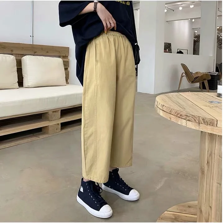 

Leisure Comfortable Loose Korean Style All-match Plus Size 3XL Fashion Female Casual Pants Women Ankle-length Wide Leg Pants