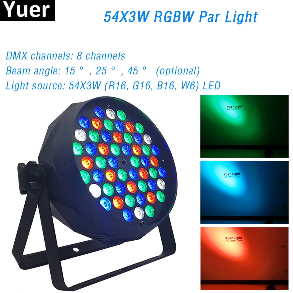 LED 54X3W Par Light Flat Strobe Light RGBW Beam Wash 2IN1 Stage Effect Light DJ Disco DMX512 Control For Stage Party Club Show