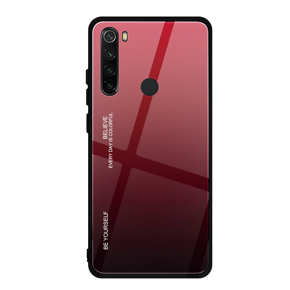 Для Xiaomi Redmi Note 8 Pro Чехол из закаленного стекла роскошный градиент Мягкий силиконовый чехол для xiomi Redmi Note 8 чехол - Цвет: 5