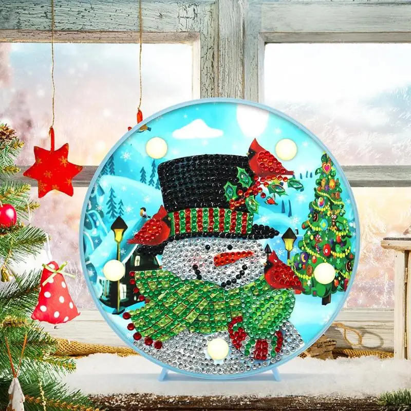 DIY Алмазная картина особой формы Рождественский Снеговик светильник вышивка