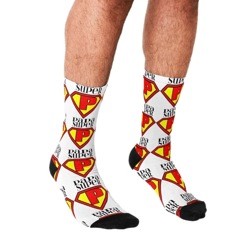 

2021 забавные мужские носки на День отца супер папа печатные Рок Хип-хоп мужские счастливые носки уличный стиль сумасшедшие носки для мужчин