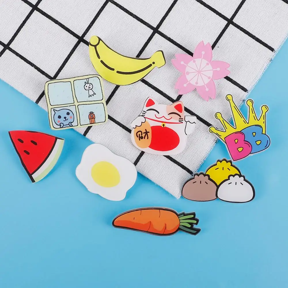 Мультяшный милый акриловый значок в виде клубники арбуза|badges for clothing|backpack badgebadge