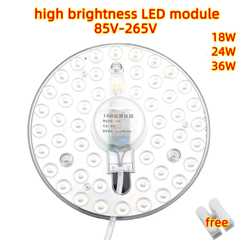 Потолочные лампы светодиодный модуль 85-265V AC220V 110V 36W/18W/24W светильник заменить