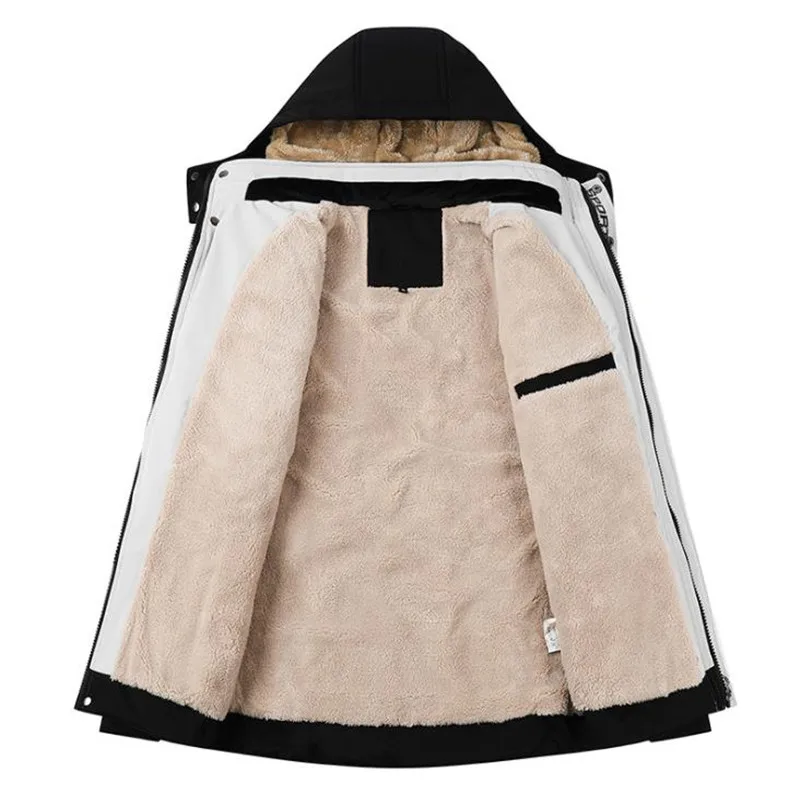 Men Winter New Snow Warm Parkas Jacket Coat Men Outwear Casual Hooded Thick Fleece Parka Men 6XL 7XL