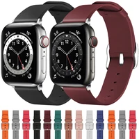 100 genuine cow leather loop bracelet belt band for apple watch 7 6 se 5 4 42mm 38mm 44mm 40mm strap for iwatch 6 5 4 wristband