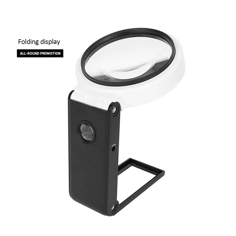

5X 25X Magnifying Glass Dual Use Table Lamp Bright Stand Non Slip Hand Held 8 LED Magnifier Lamp for Reading Crafting Repairing