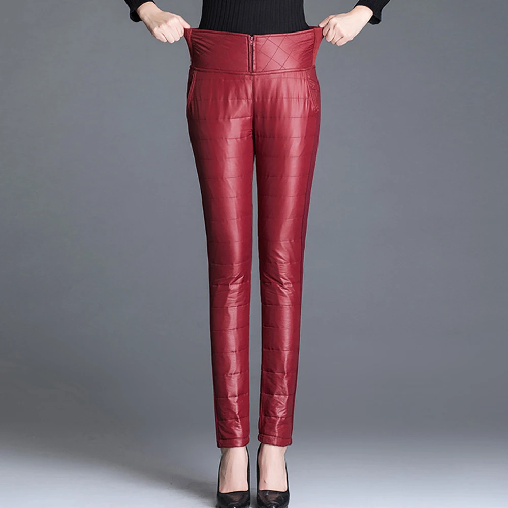 Зимние женские брюки с бархатом брюки-карандаш высокой талией плотные теплые