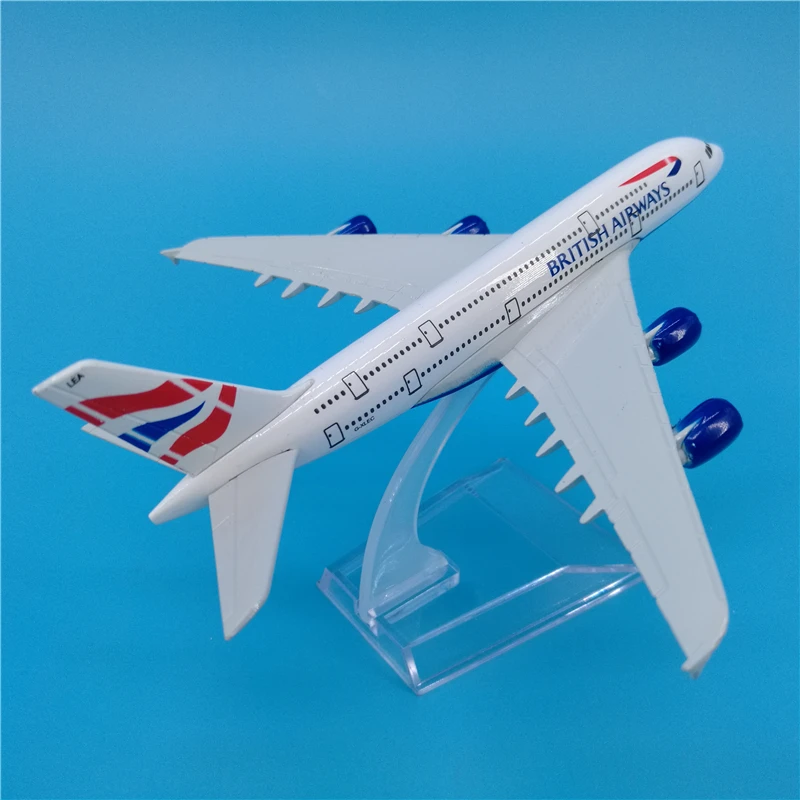 1:400 масштаб самолета 16 см British Airways Airbus A380 металлический самолет Модель Коллекционная украшение Подарочная модель игрушки