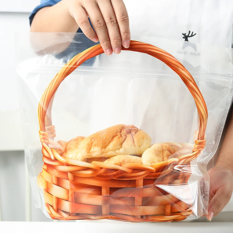 5 шт. креативная прозрачная портативная корзина для тостов хлеба Ziplock торт