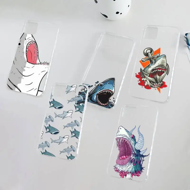 

Ferocious shark ocean Phone Case Clear Transparent for iPhone 11 12 13 mini pro XS MAX 8 7 6 6S Plus X 5S SE XR 2020