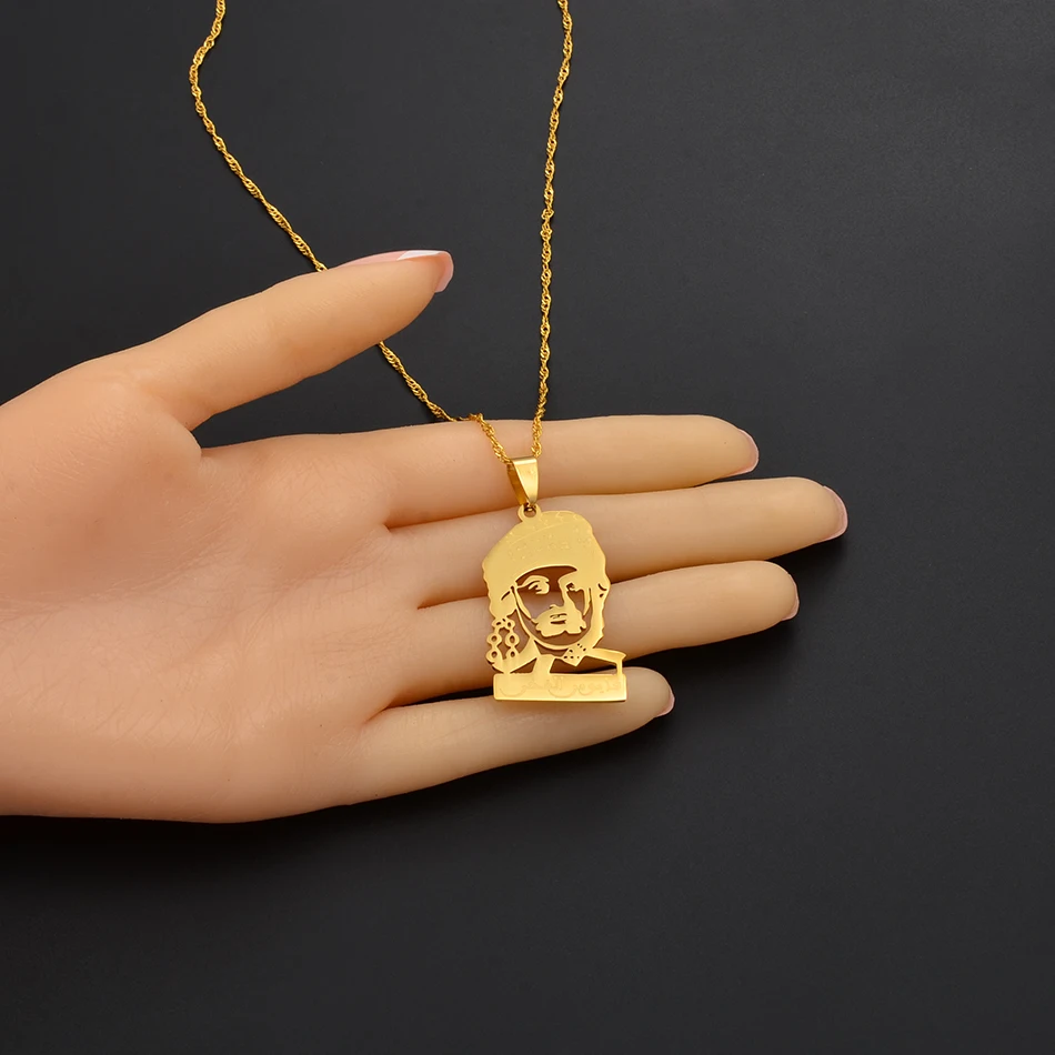 Anniyo Oman Pendant Necklaces for Women/Girl Gold Color and Stainless Steel Jewelry of The Oman's Ethnic Gifts#029321