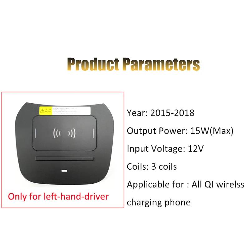 Автомобильное беспроводное зарядное устройство 15 Вт Быстрая зарядка Панель