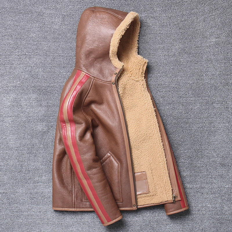 Бесплатная доставка зимнее пальто из натурального меха овчина 100% шерсти теплая