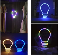 led night light novelty colorful bulb modeling hanging sign neon lamp usbbattery powered childrens room decorate wall art gift