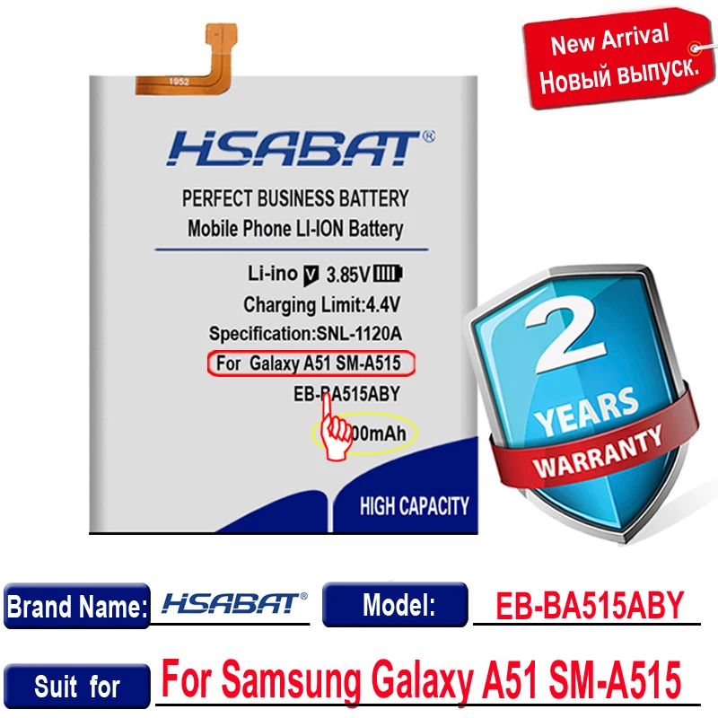 Топ-бренд 100% Новинка 4600 мАч EB-BA515ABY аккумулятор для Samsung Galaxy A51 SM-A515 | Мобильные