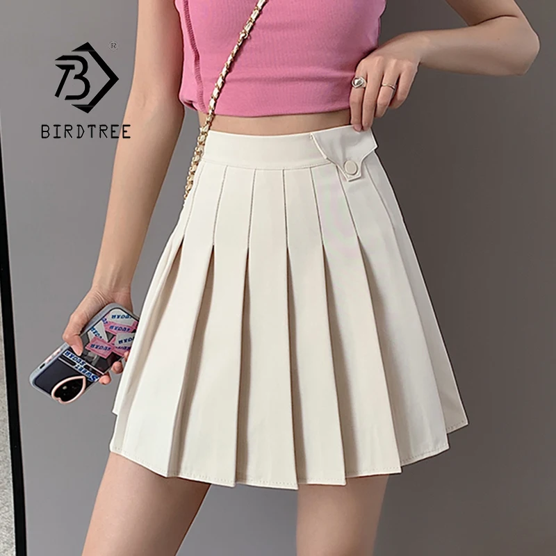 

Women Short Skirt Cute Pleated Skirt Spring Summer High Waist Solid Color Mini Skirt Fall For Girls With Safety Pants B14326X