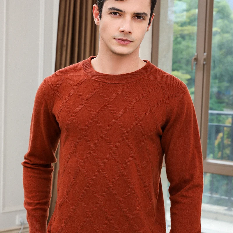 Зимний вязаный свитер мужские кашемировые пуловеры из козы 100% теплый джемпер с