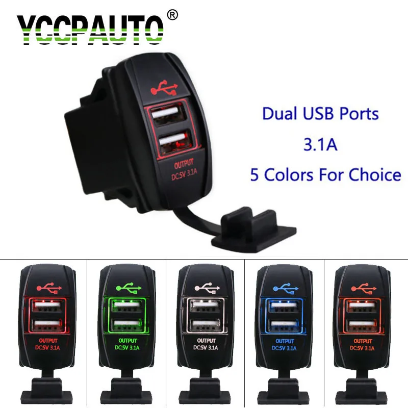 

YCCPAUTO Универсальный зарядных порта USB для автомобиля Зарядное устройство 5V 3.1A Авто USB гнездо адаптера 2 Порты и разъёмы мобильный телефон Зар...
