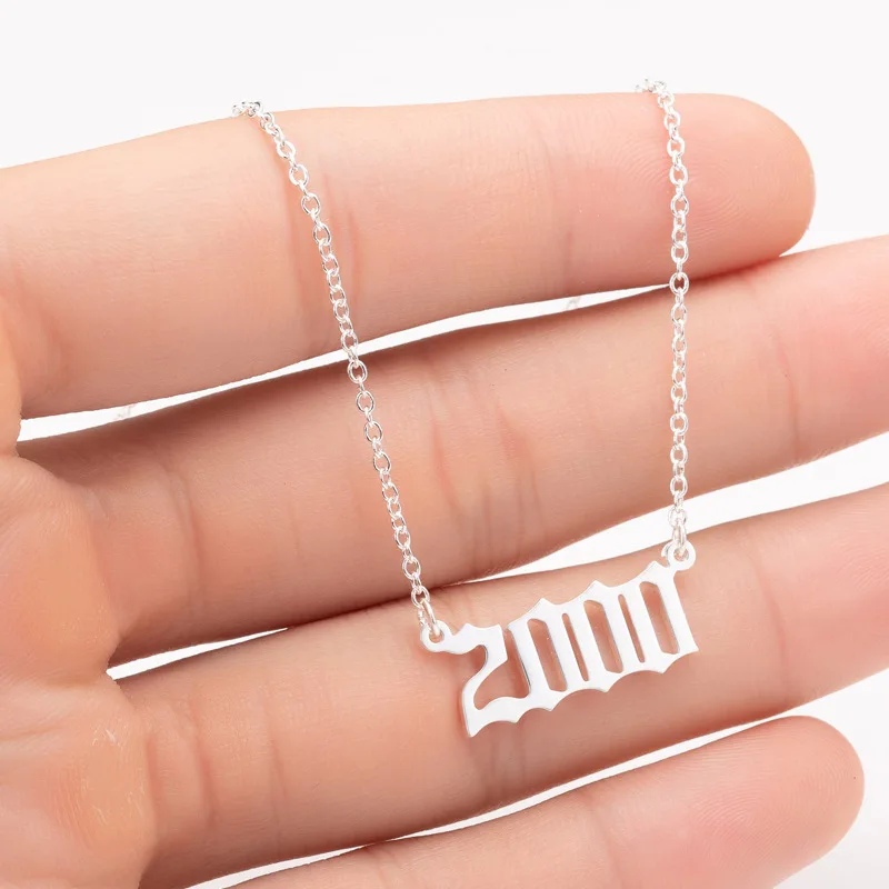 Women Personalized Necklace Special Date Year Number Necklace girl1994 1995 1996 1997 1998 1999 from 1980 to 2002 chain Jewelry