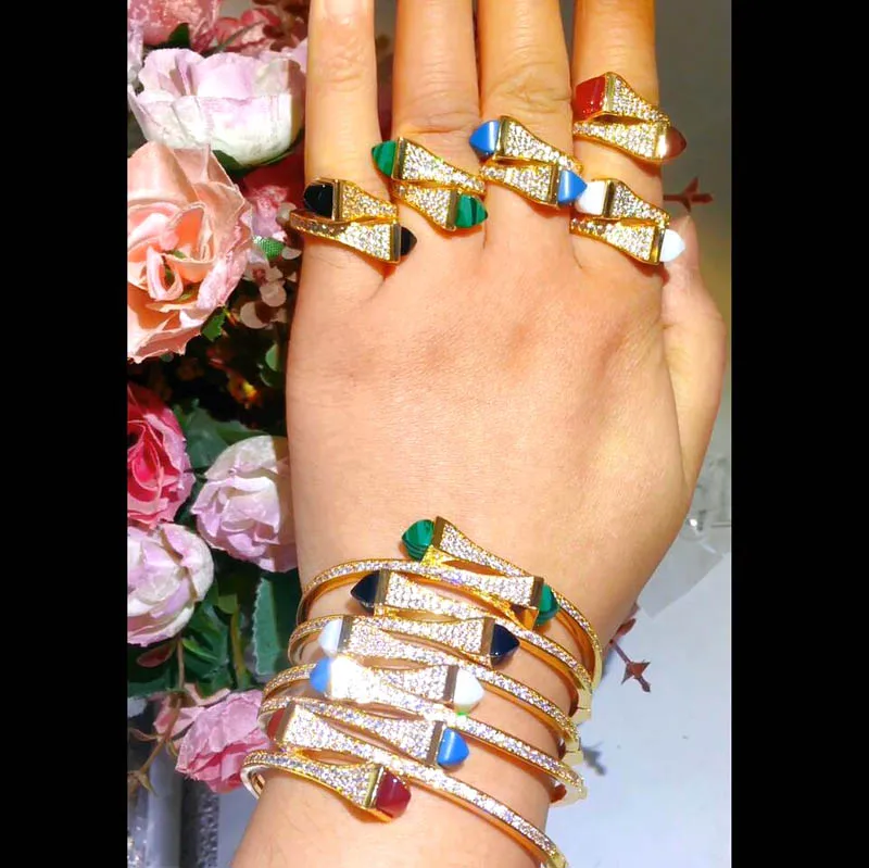 Janekelly на руку люксовый уникальный браслет кольцо Ювелирные наборы для женщин