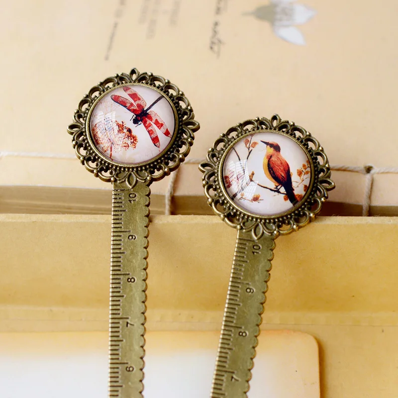 Бабочка Стрекоза Металл Линейка-закладка Винтаж Ретро башня Книга Маркер