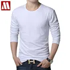 Корейский Стиль Homme новинка на весну и осень, с круглым вырезом, футболка с длинным рукавом для мужчин Мужская одежда Повседневная обтягивающая футболка для фитнеса S-5XL полный